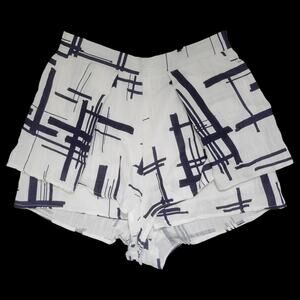 Latiste by Amy Shorts Blue White High Waist Layered Flounce Tap Pant Size Small